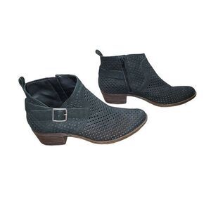 Lucky‎ Brand Womens Western Ankle Booties 7.5 Black Boho Festival Western Office